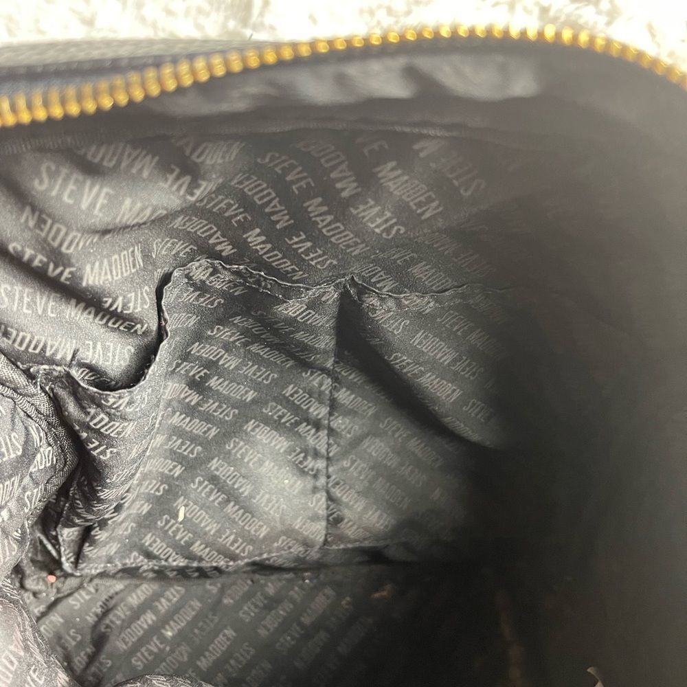 Steve Madden Black synthetic embossed small backpack gold tone hardwares. - Picture 12 of 16